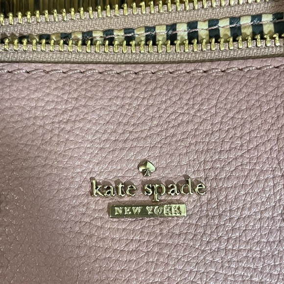 Mauve Kate Spade Satchel Purse with tassel - Picture 2 of 16